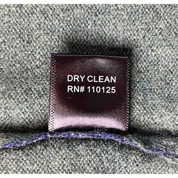 1-39 QI CASHMERE Men's Sweater Zip-Henley Blue/Green Striped Medium - Picture 10 of 16